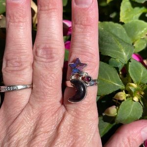 Moon and Star Ring